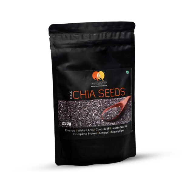 Queens Quinoa Black Chia Seeds Poly Pouch 250gm