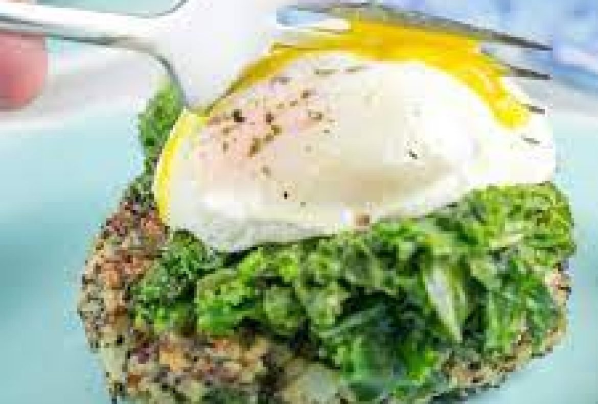 Quinoa Cakes and Poached Eggs
