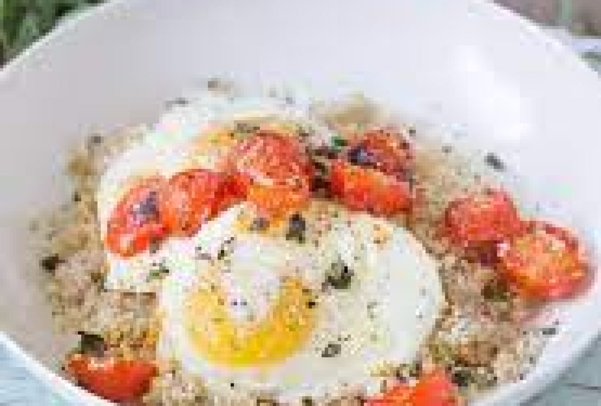 Roasted Tomatoes with Eggs and Quinoa